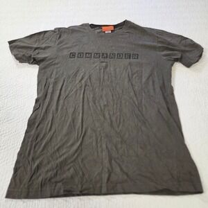 Jeep Commander Graphic T-Shirt Mens Large Olive Green Made‎ in USA Cotton Tee